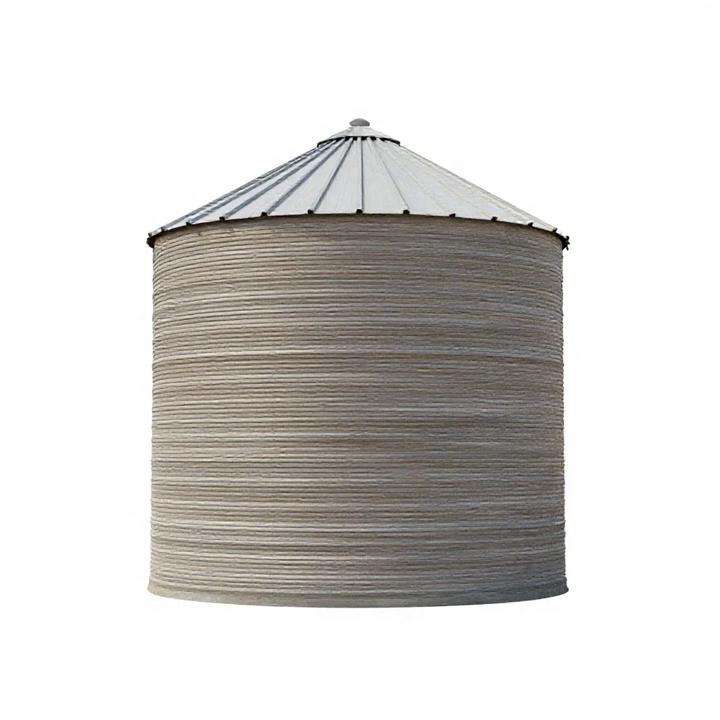 Grain silo model isolated on a white background