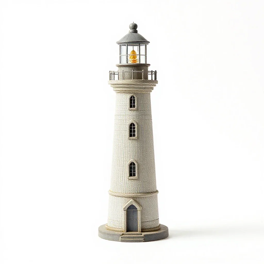 Lighthouse model isolated on a white background