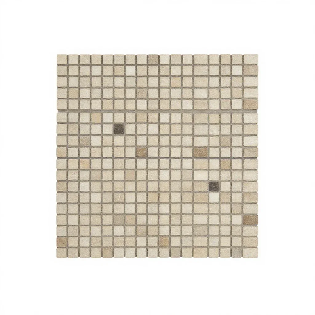Mosaic floor tile section isolated on a white background