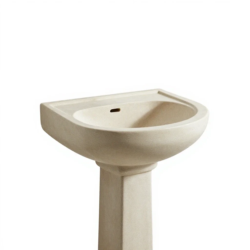 Pedestal sink isolated on a white background