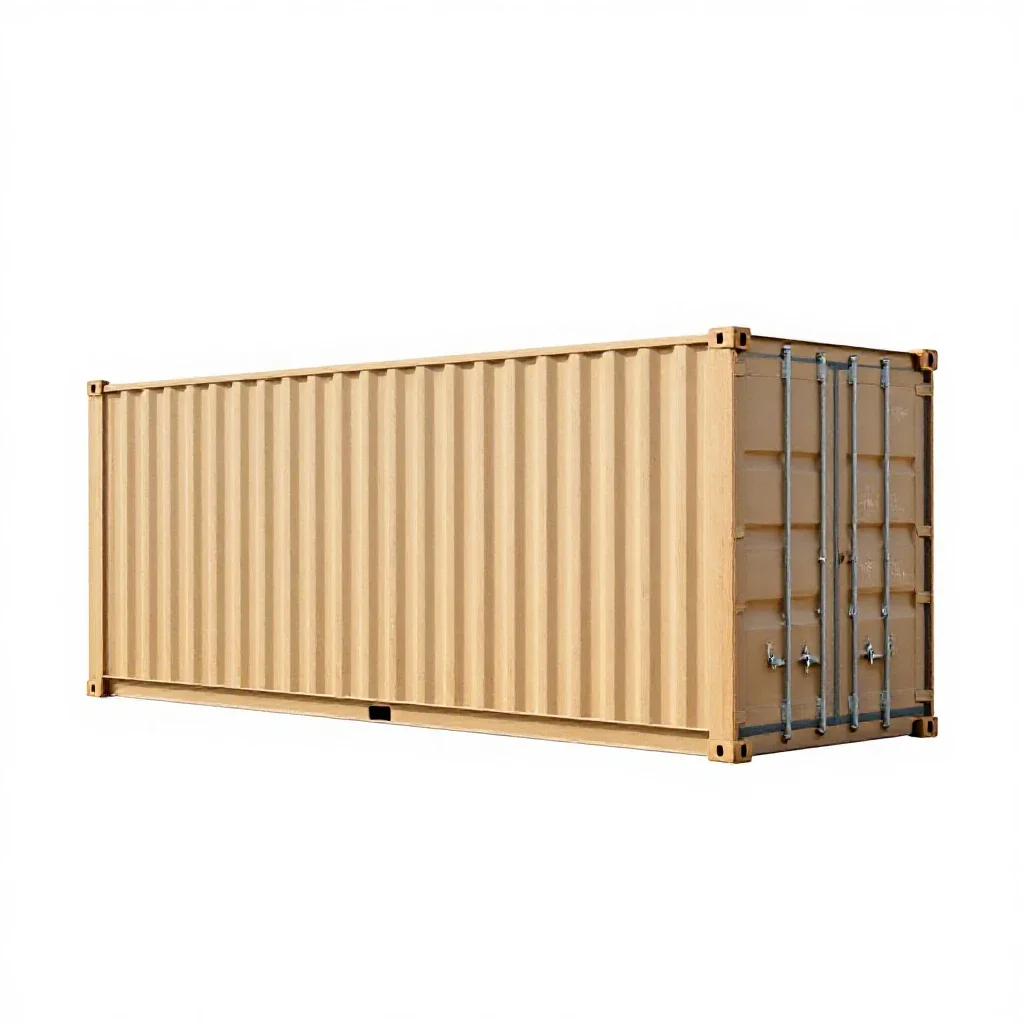 Shipping container home module isolated on a white background
