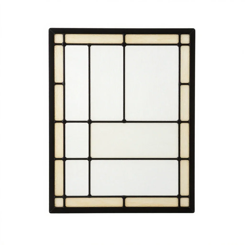 Stained glass panel isolated on a white background