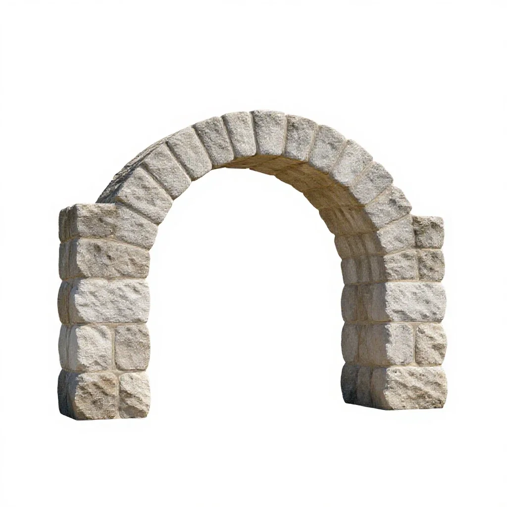 Stone arch keystone isolated on a white background