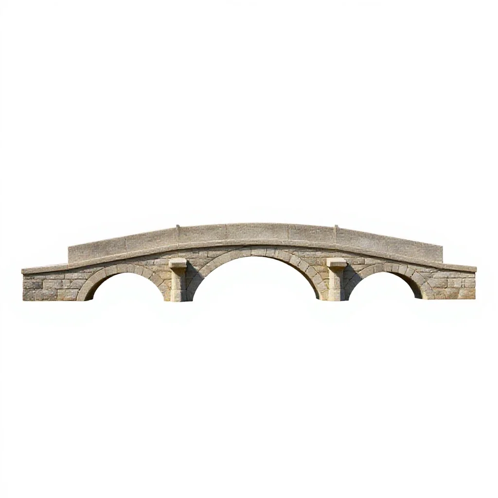 Stone bridge model isolated on a white background