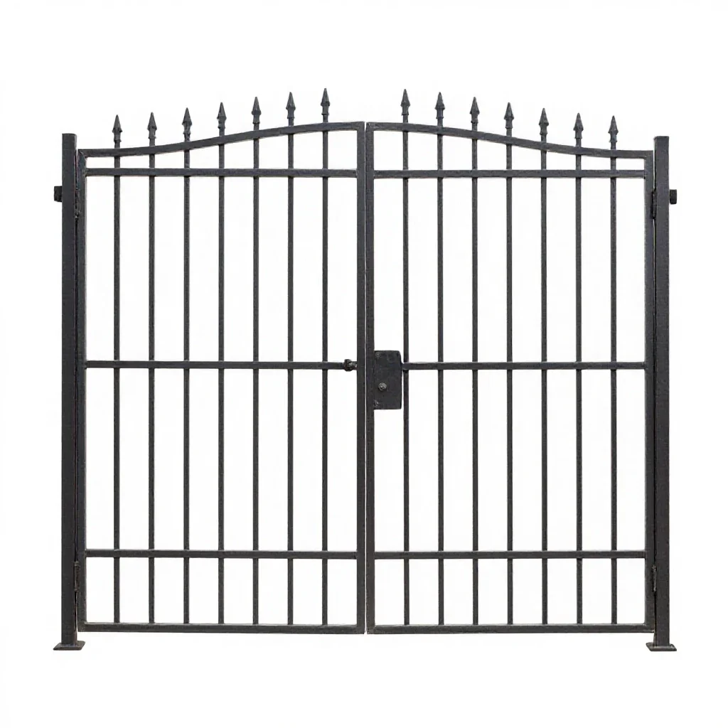 Wrought iron gate isolated on a white background