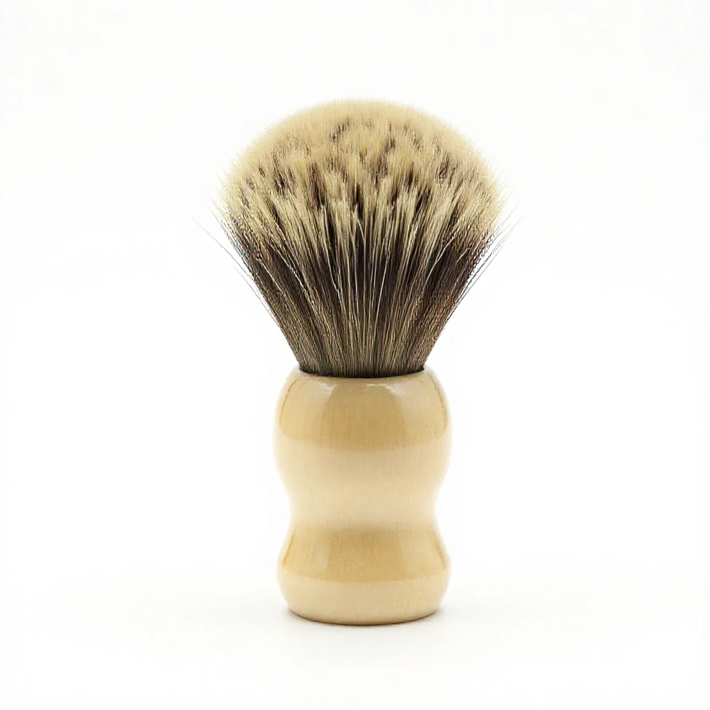 Badger shaving brush isolated on a white background