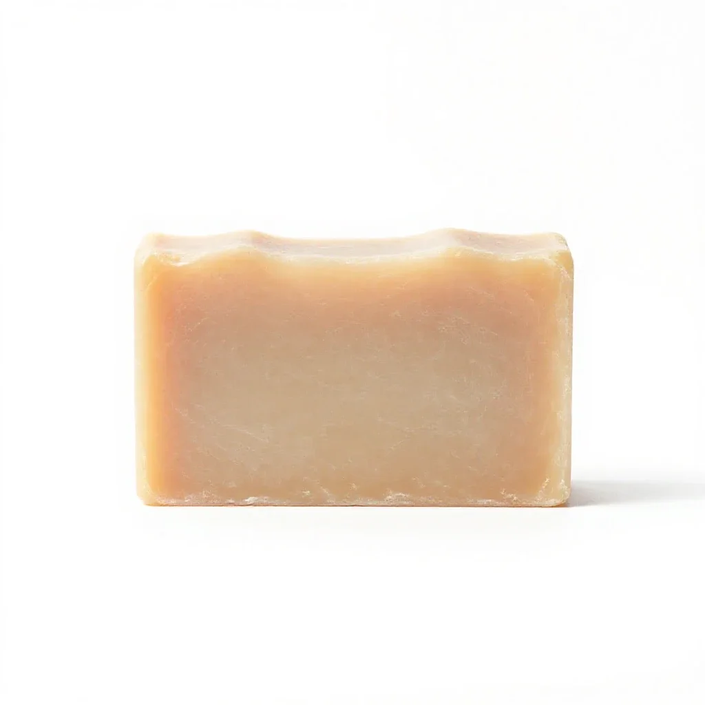 Bar of handmade soap isolated on a white background