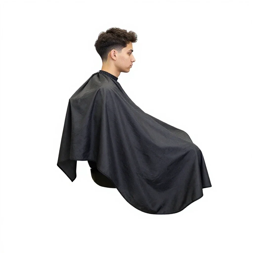 Barber cape folded isolated on a white background