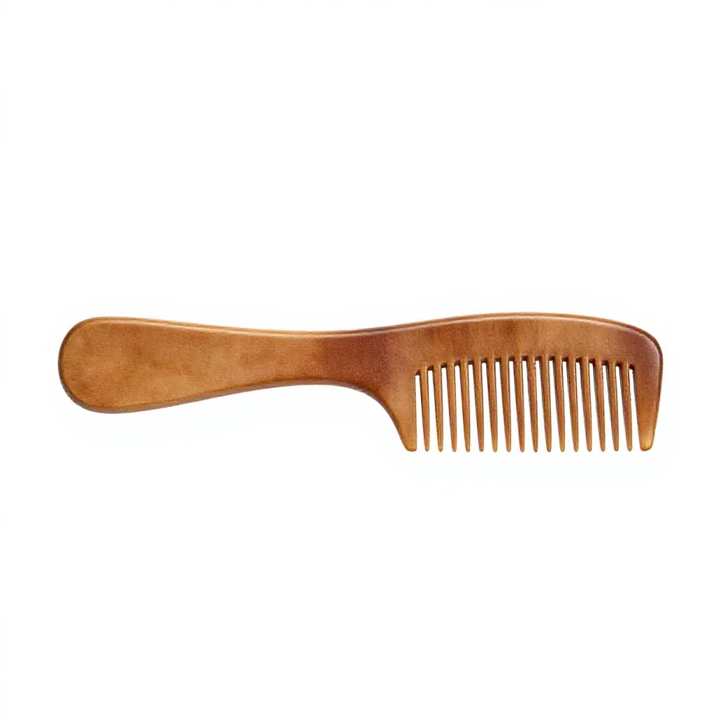 Comb in a leather sleeve isolated on a white background