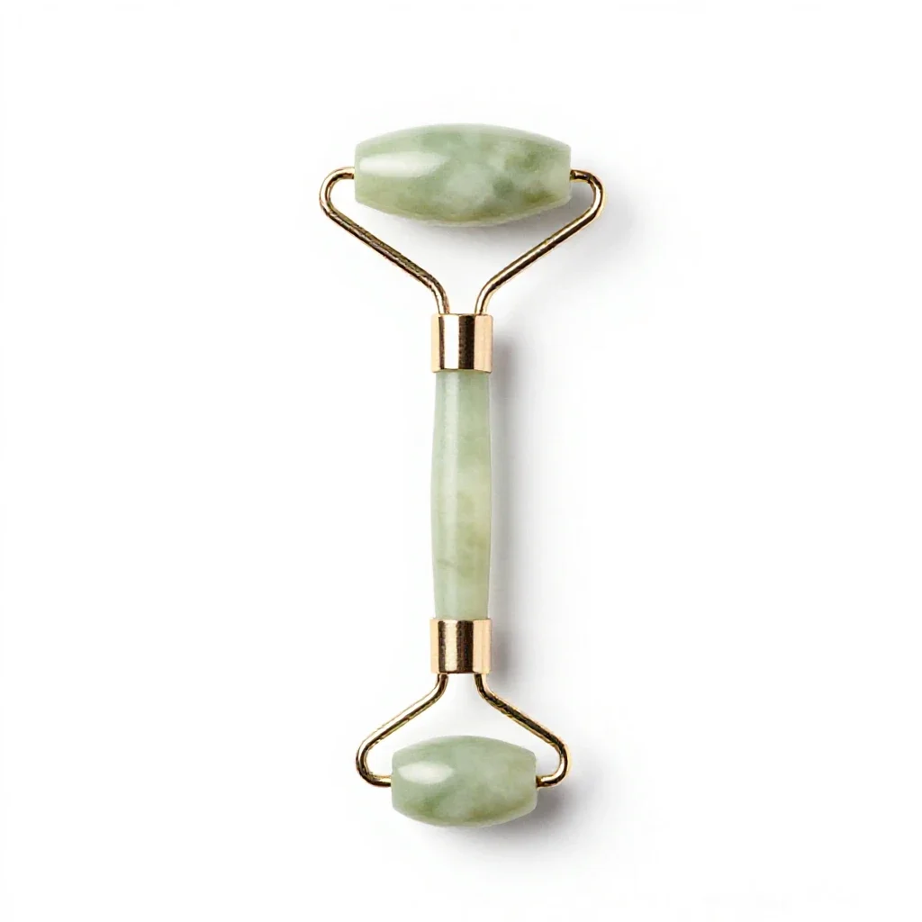 Jade facial roller isolated on a white background