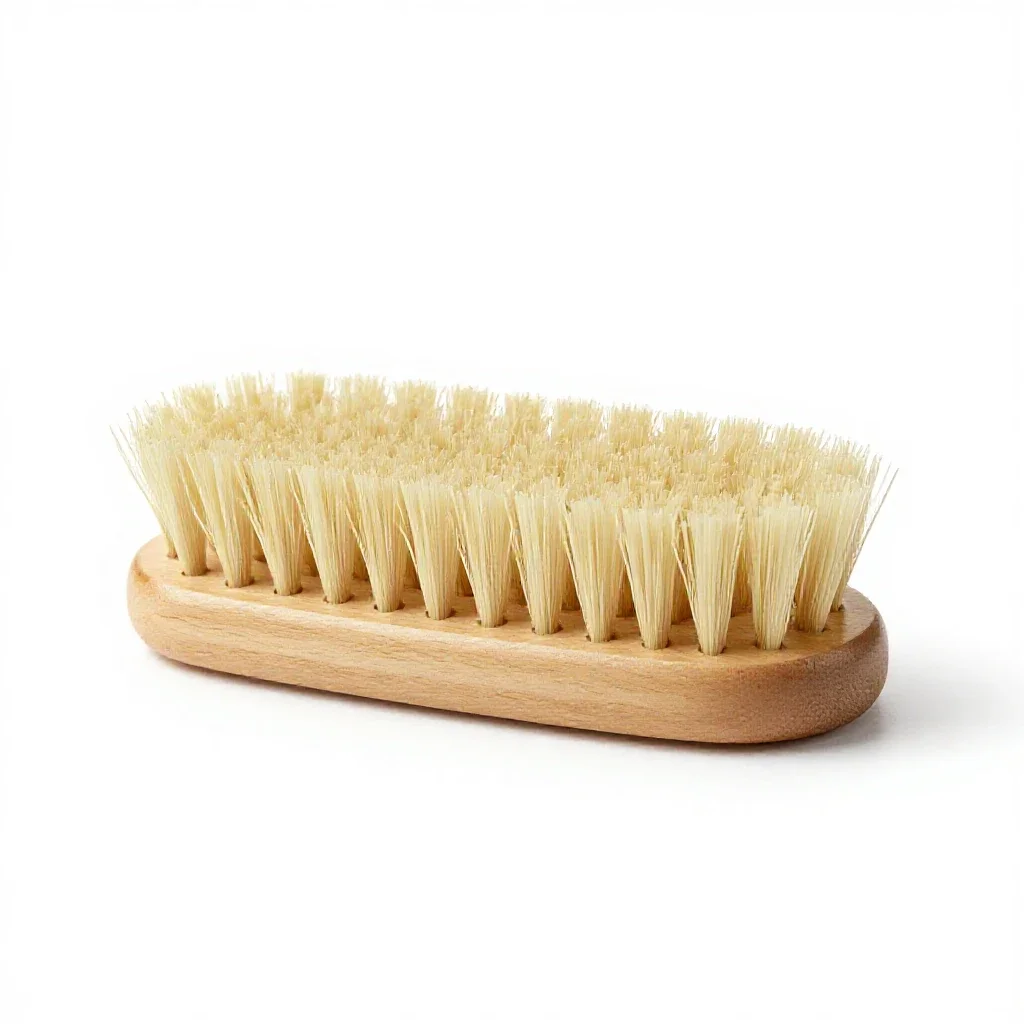 Natural bristle body brush isolated on a white background