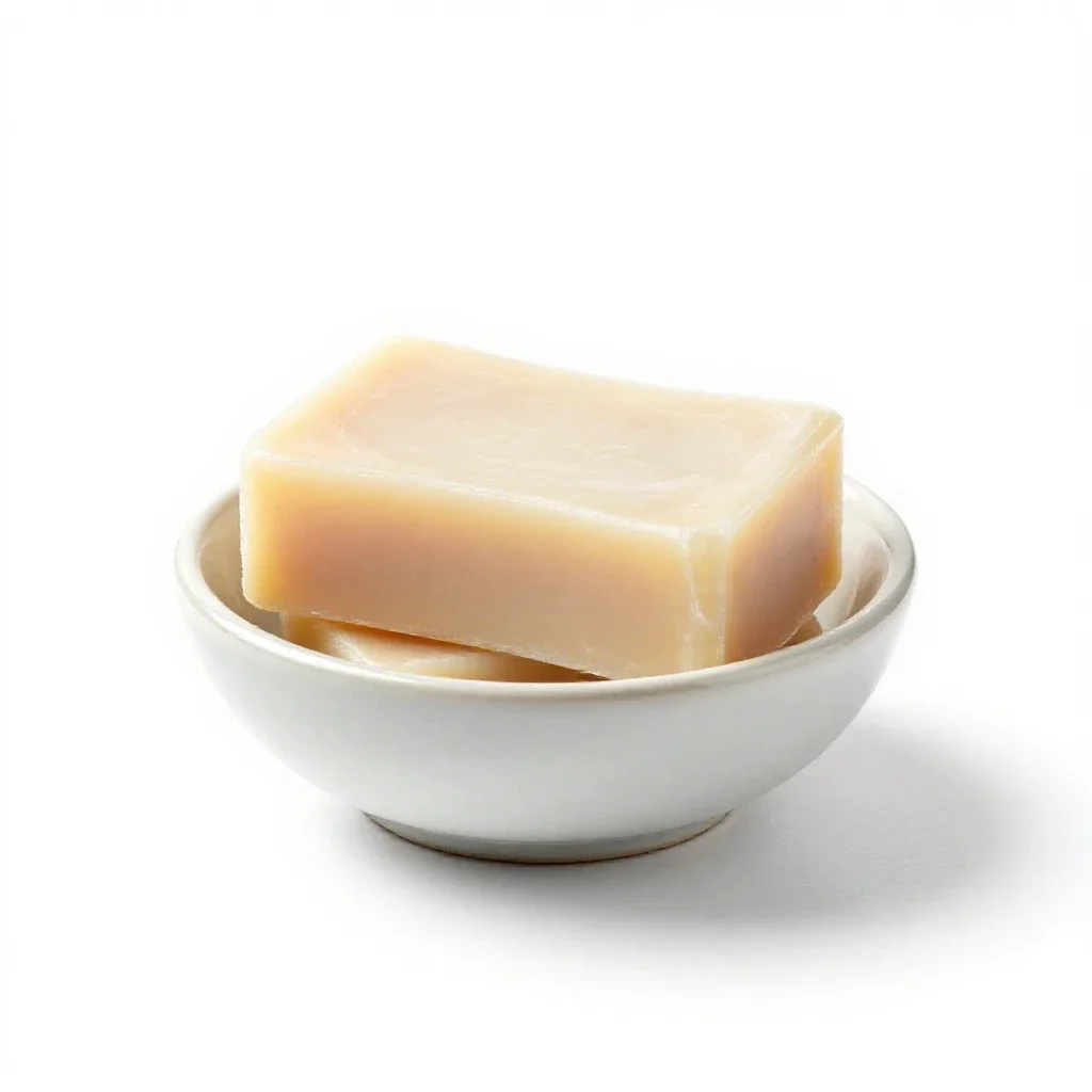 Shaving soap in a bowl isolated on a white background