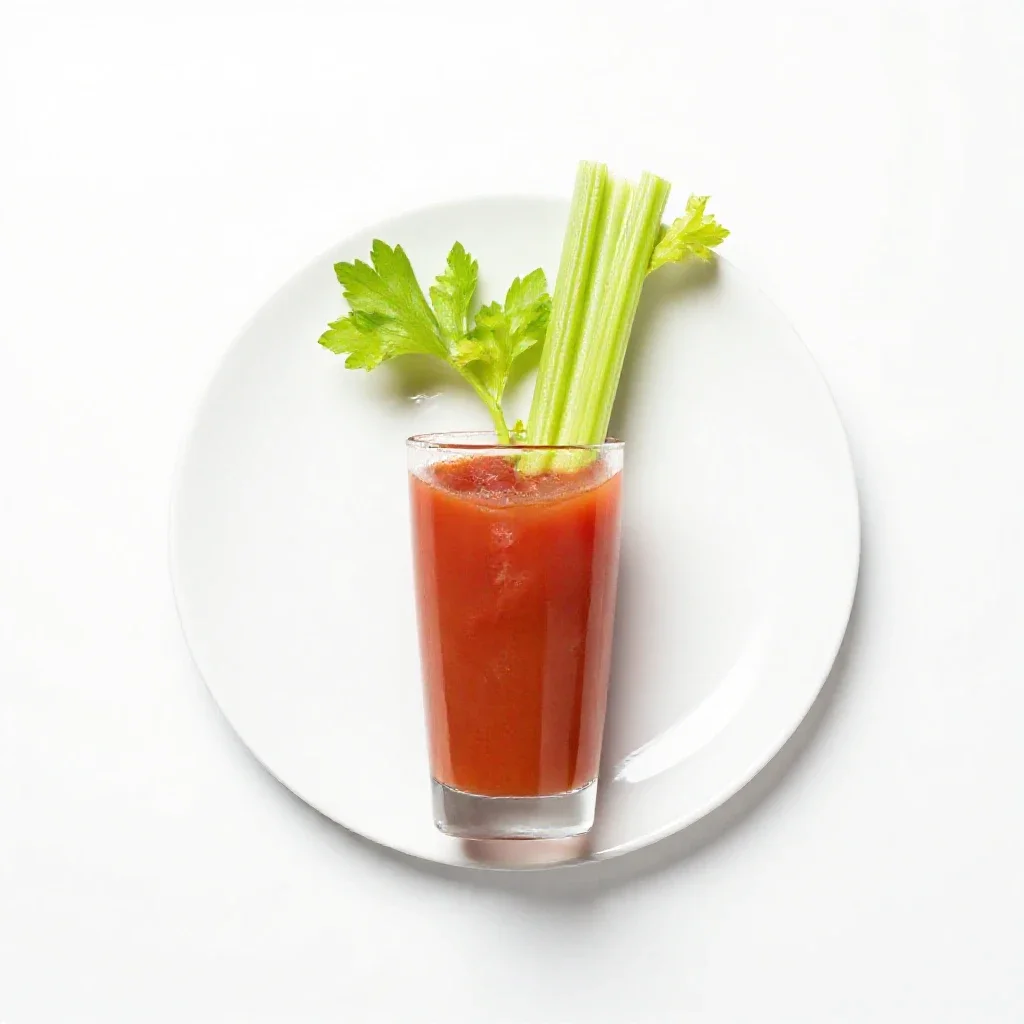 Bloody mary with a celery stalk isolated on a white background