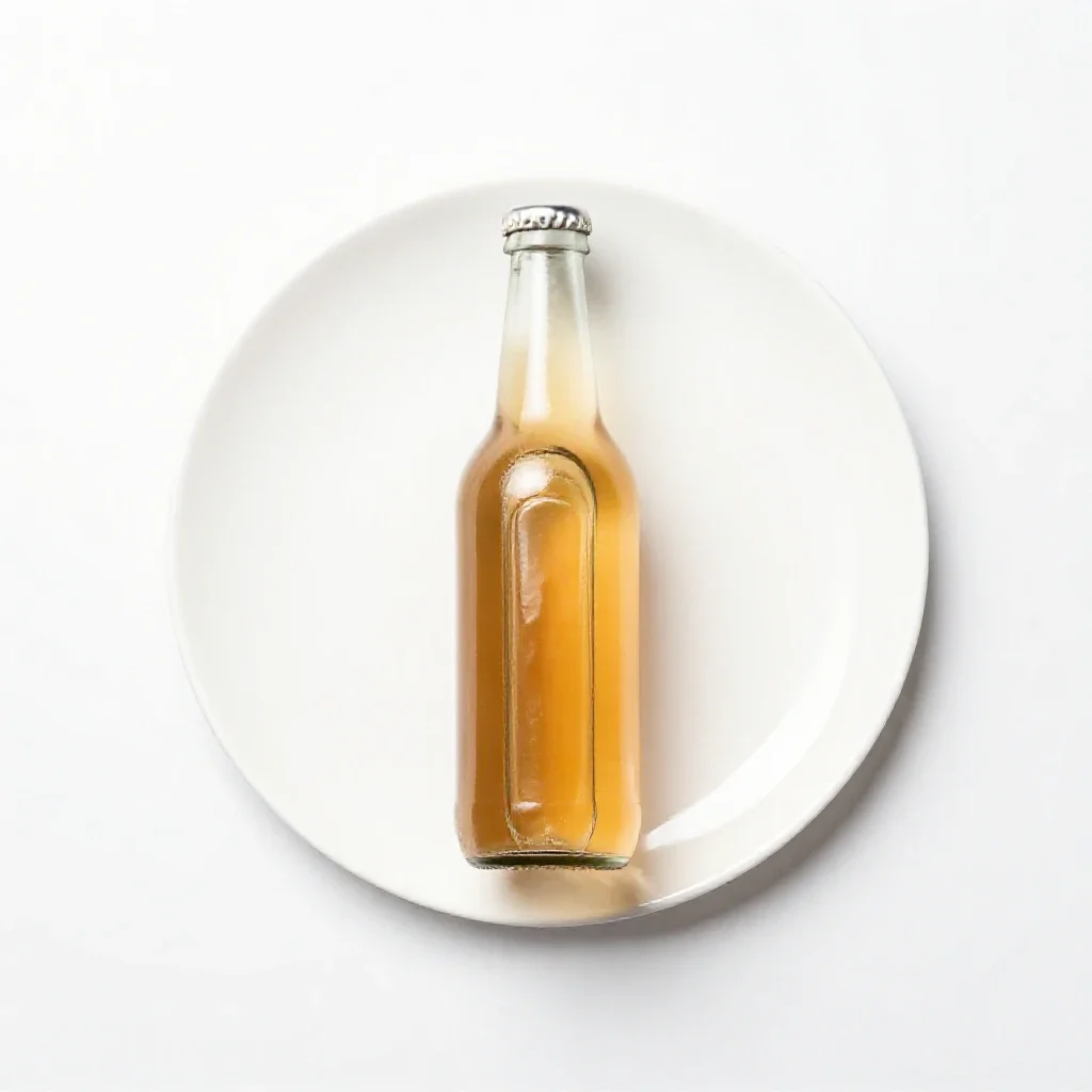 Bottle of kombucha isolated on a white background