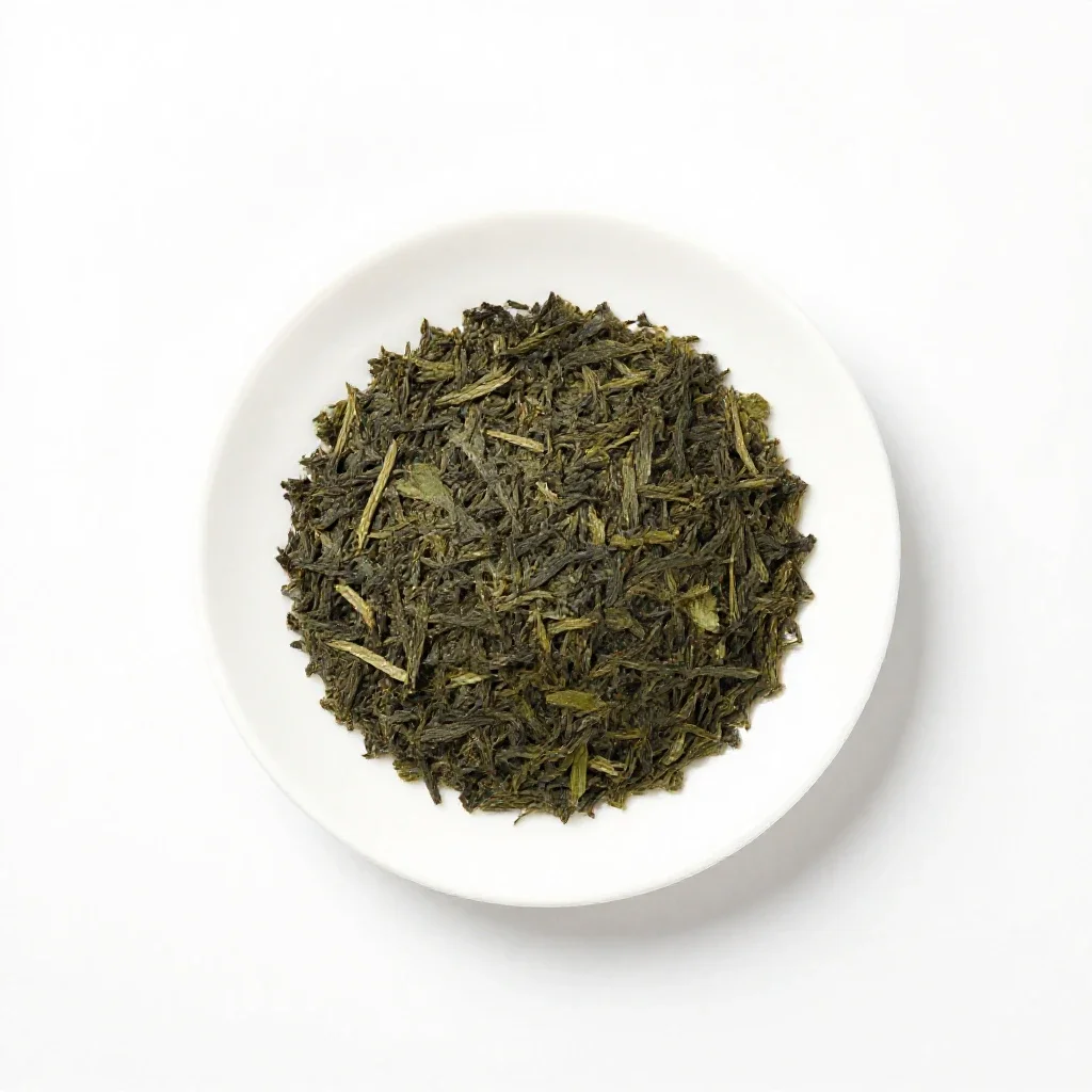 Genmaicha in a kyusu isolated on a white background
