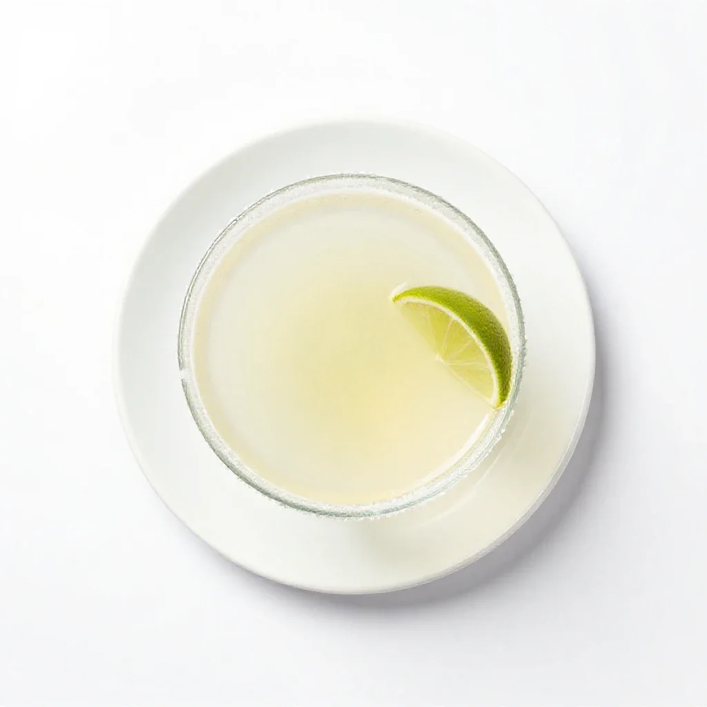 Margarita with a salt rim isolated on a white background