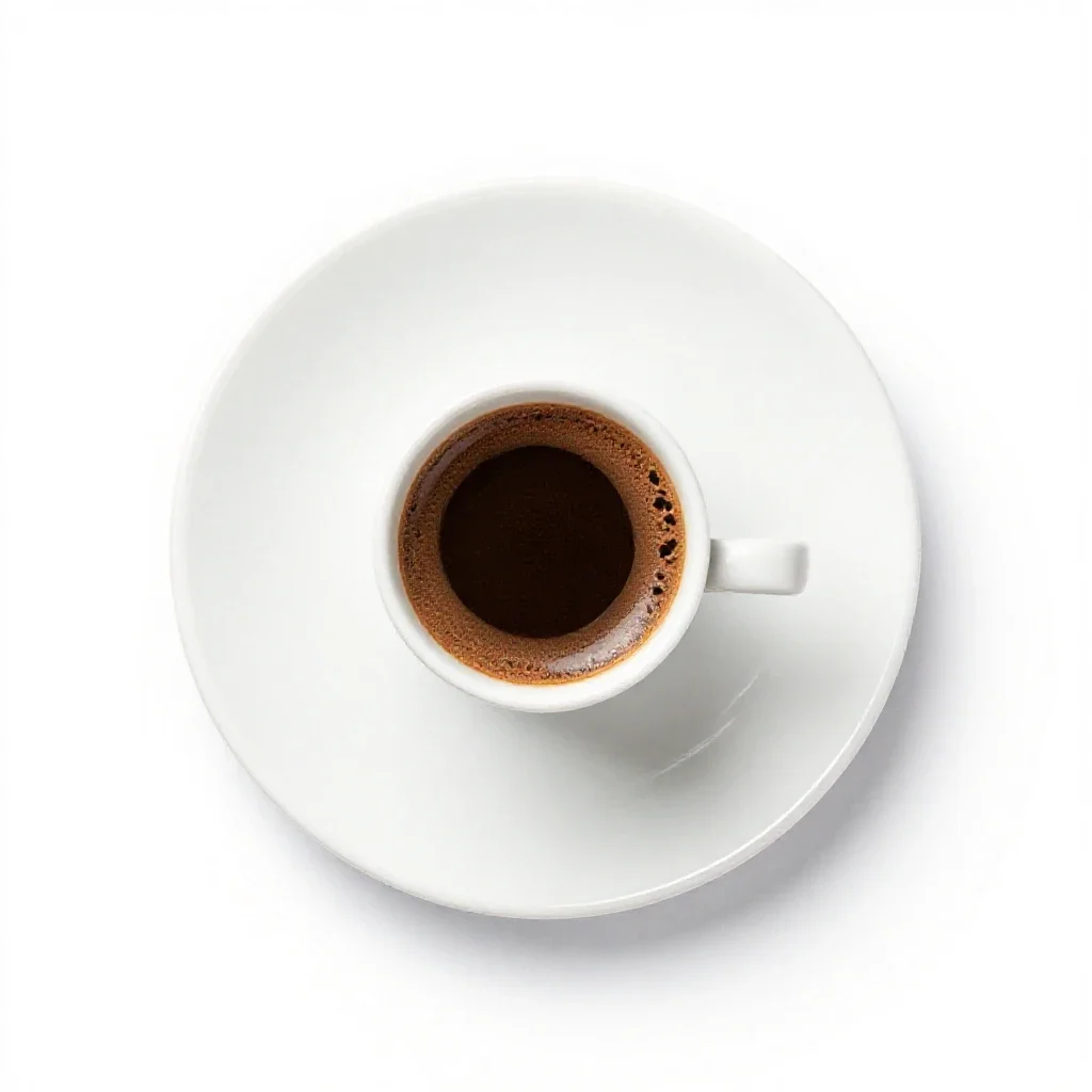 Turkish coffee in a cezve isolated on a white background