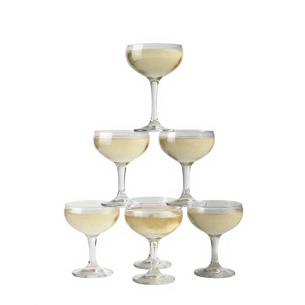 Champagne tower isolated on a white background