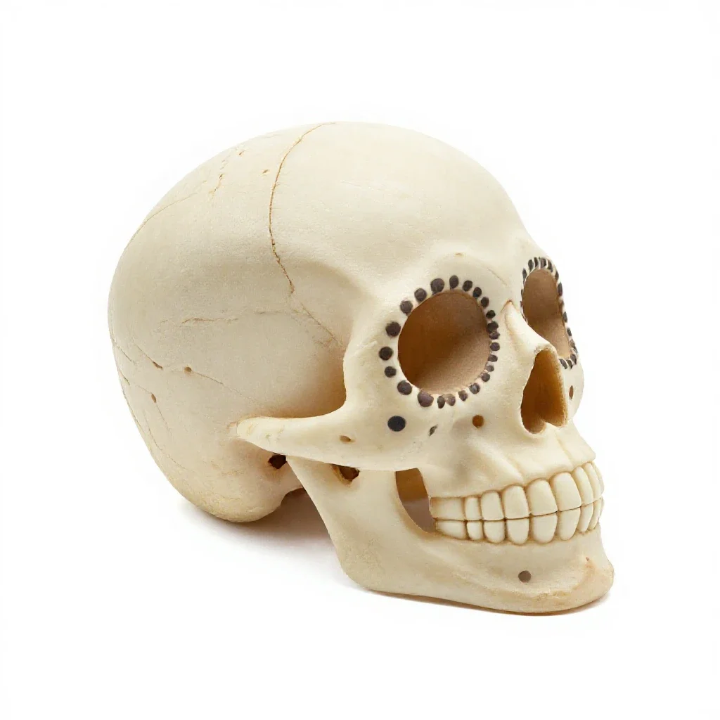Day of the dead sugar skull isolated on a white background
