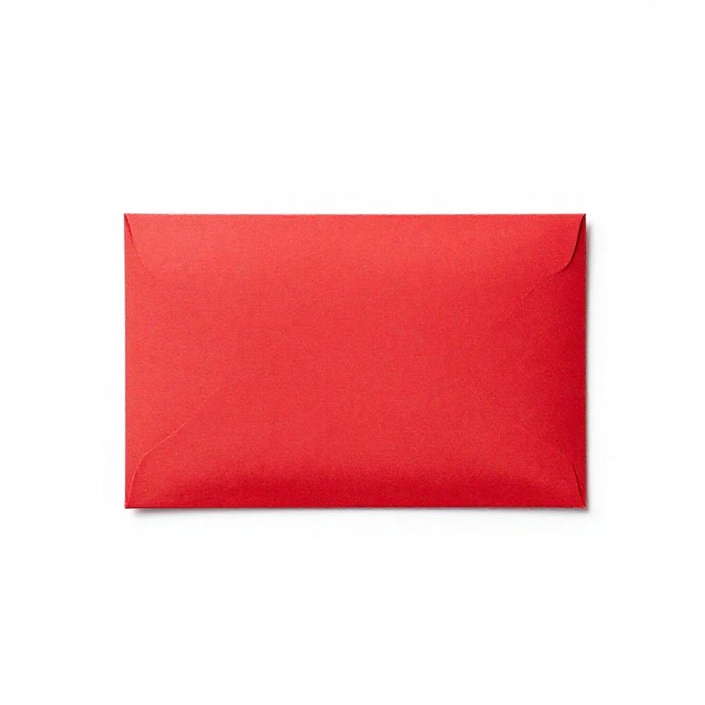 Red envelope stack isolated on a white background