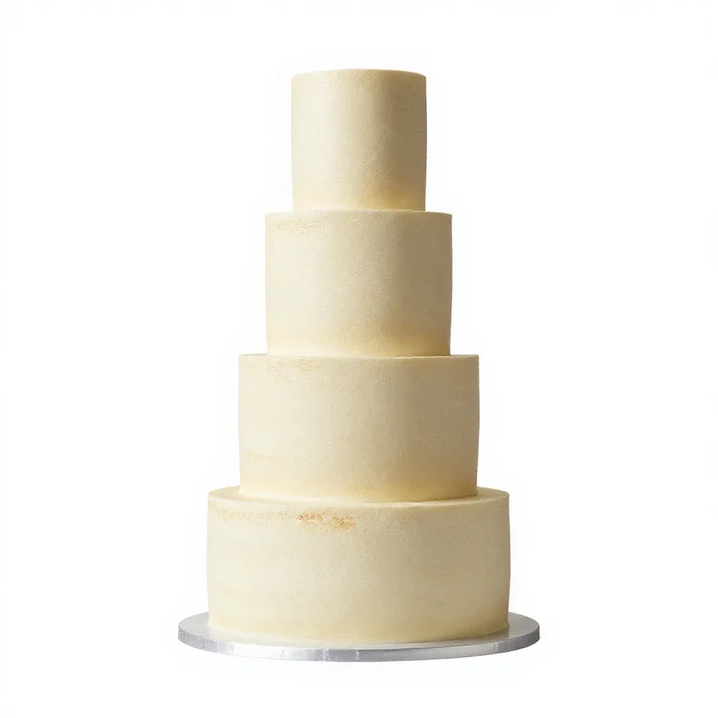Tiered wedding cake isolated on a white background