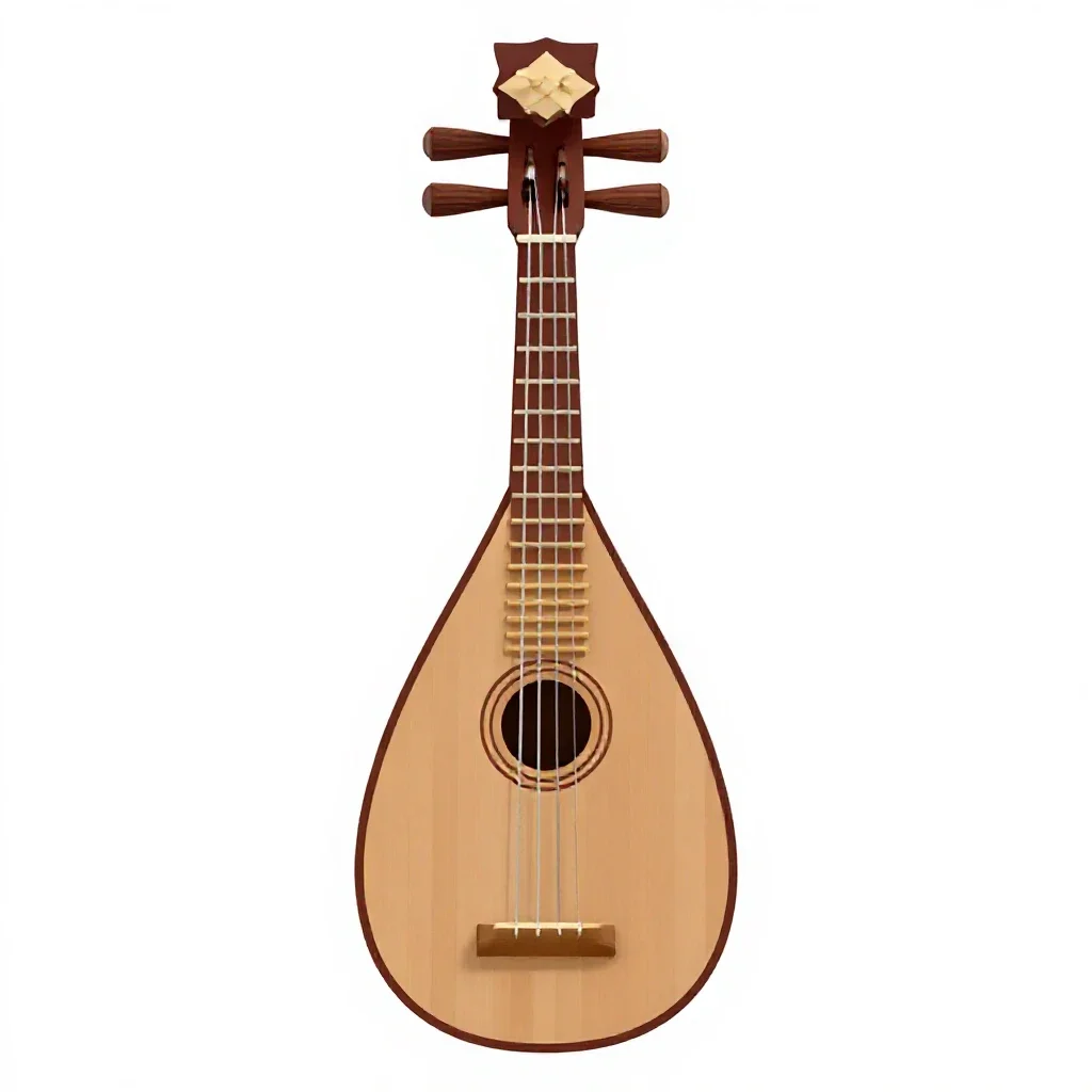 Bard's lute isolated on a white background