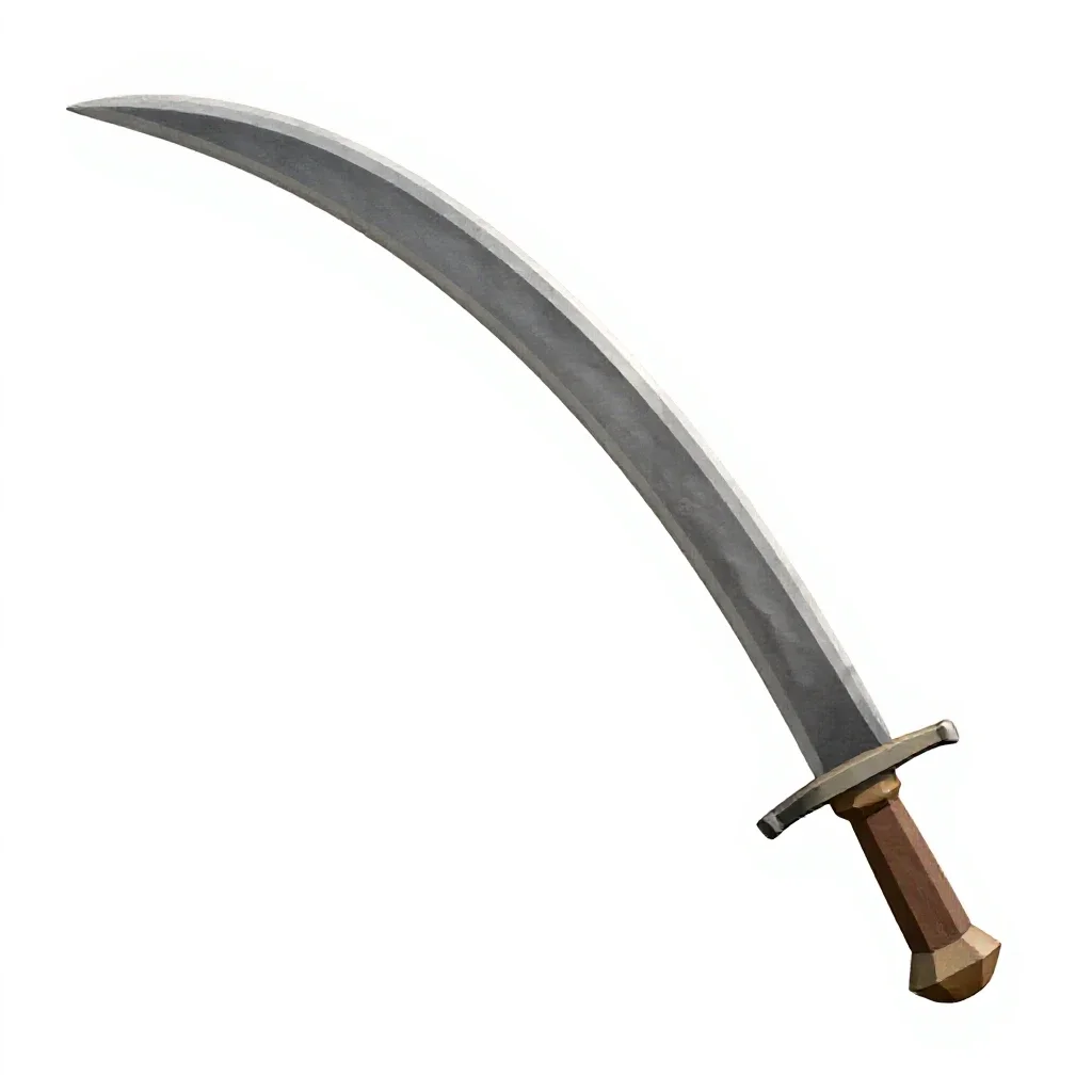 Curved scimitar isolated on a white background