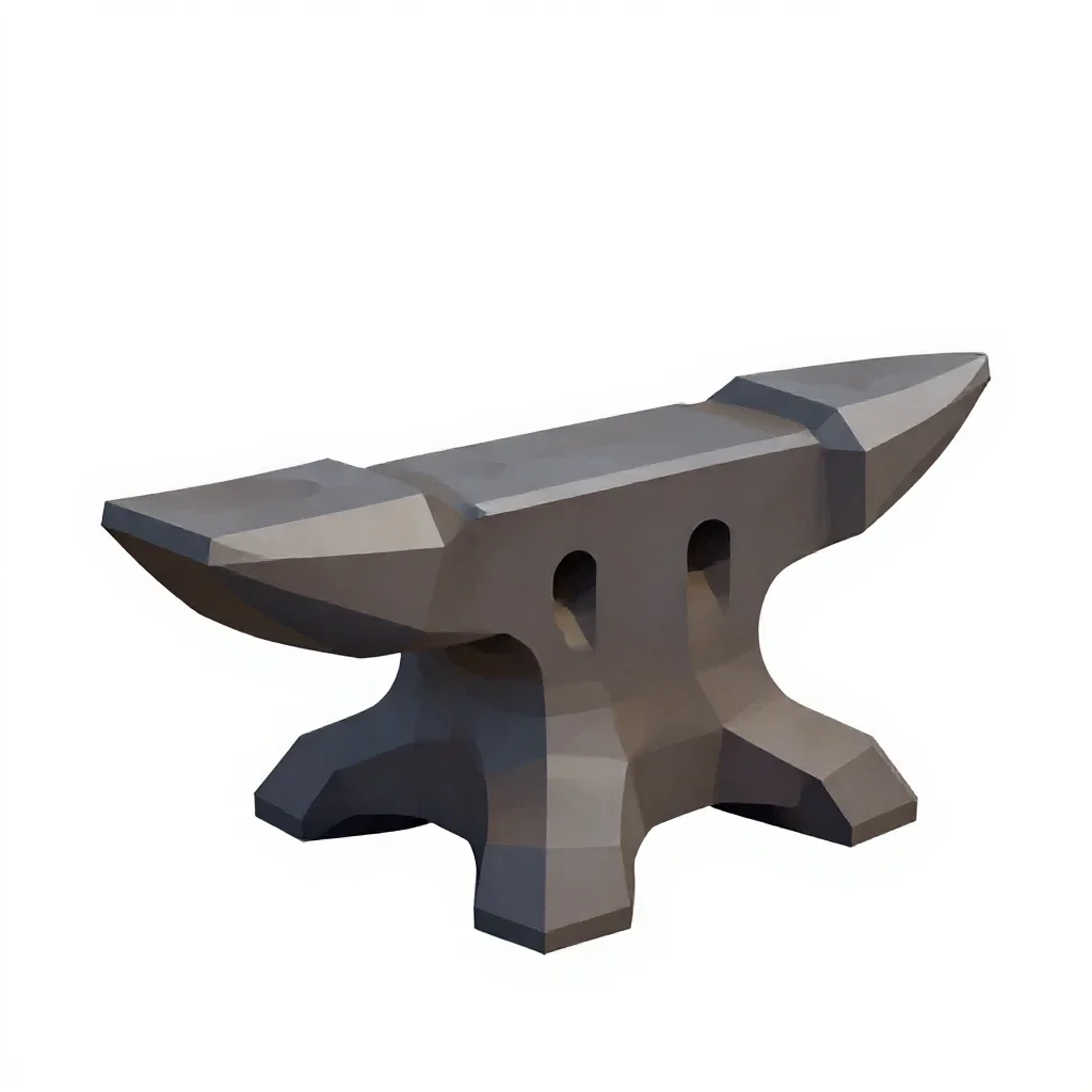 Dwarven forge anvil isolated on a white background