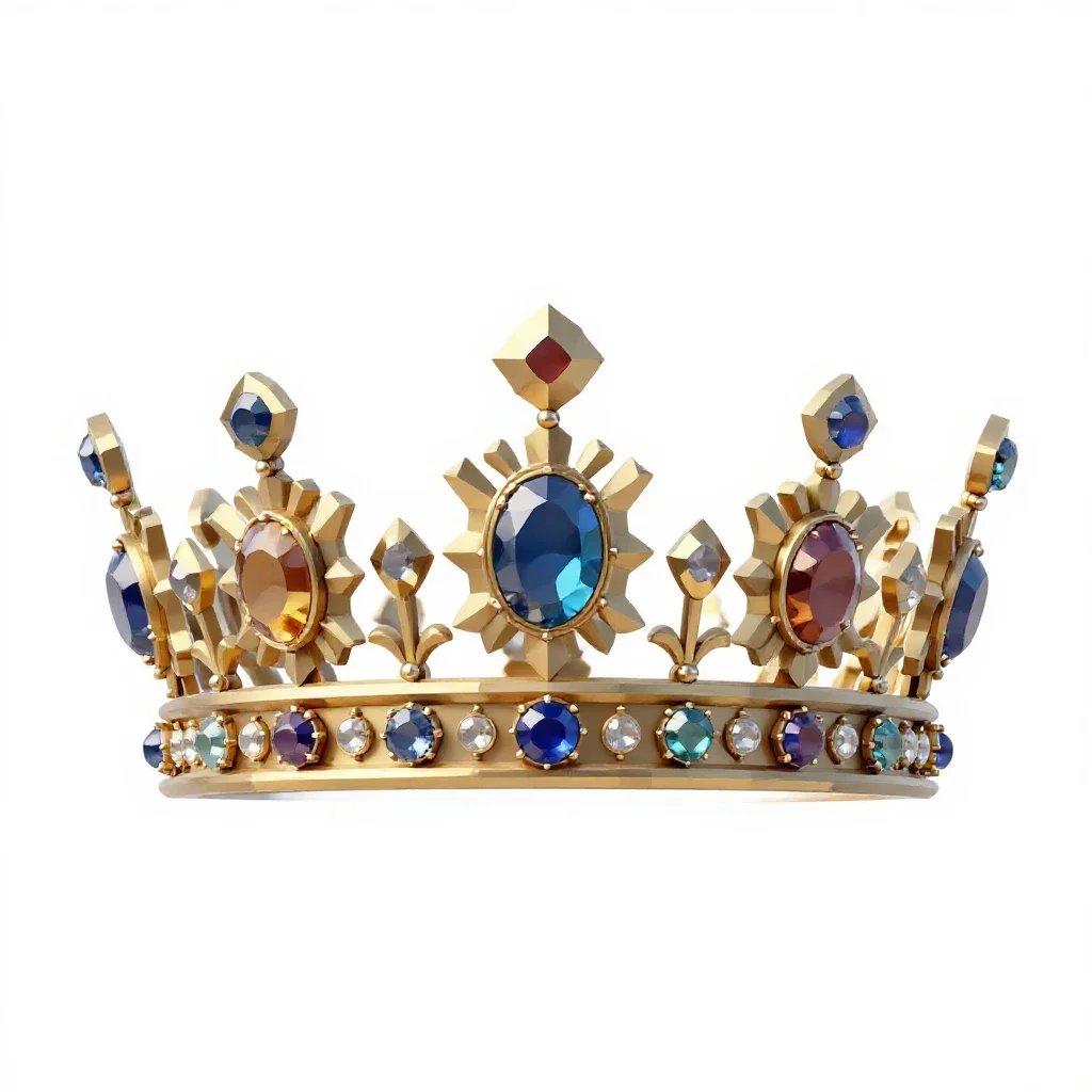 Jewelled crown isolated on a white background