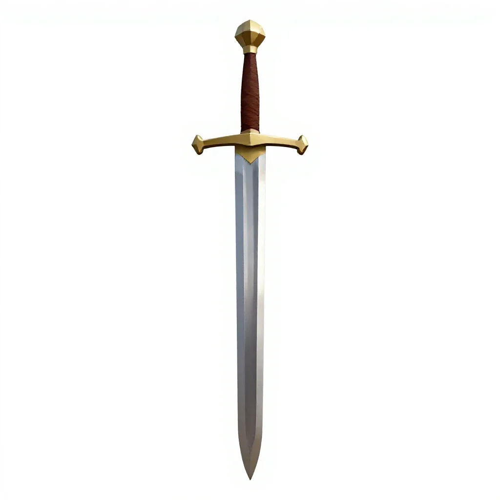 Knight's longsword isolated on a white background