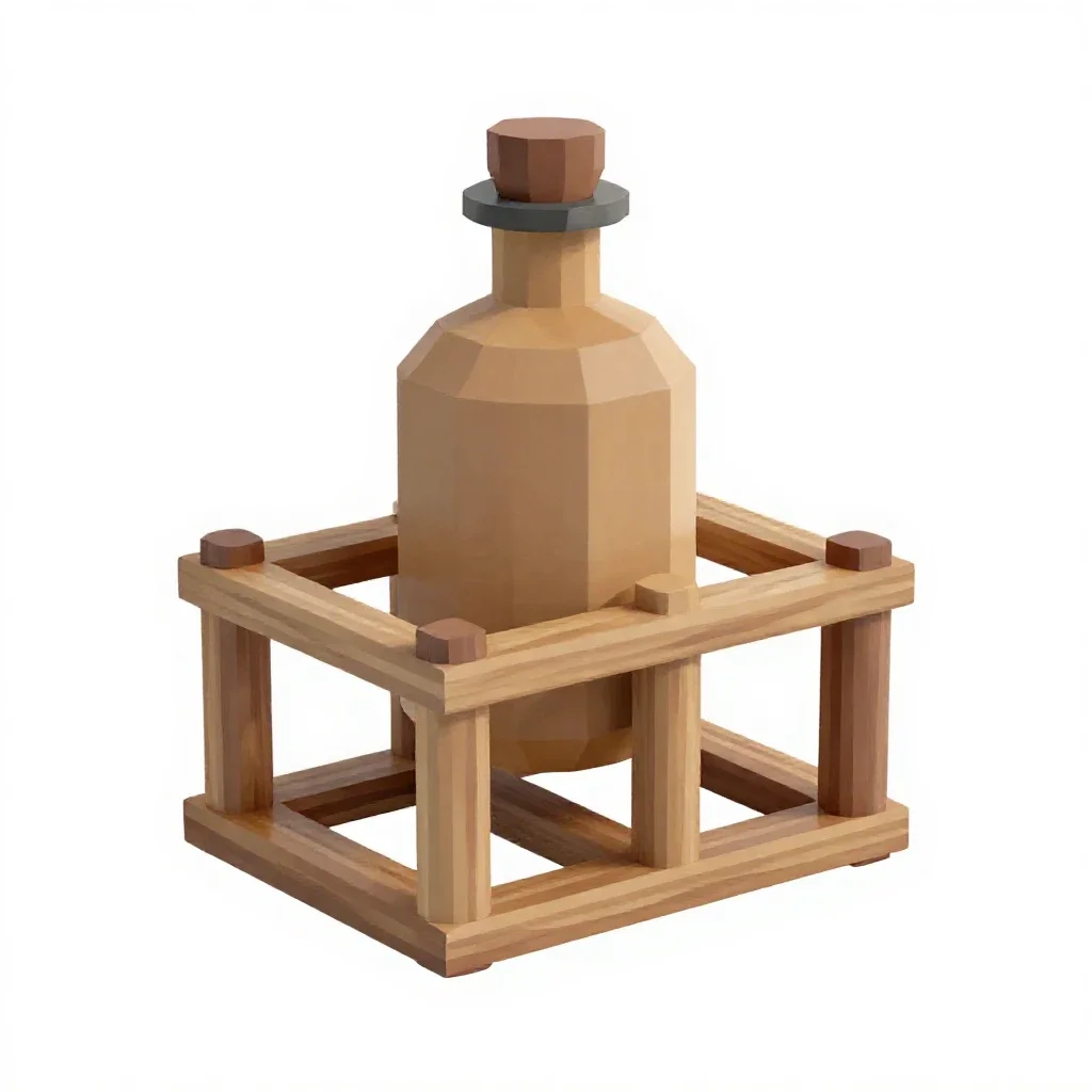 Potion bottle rack isolated on a white background