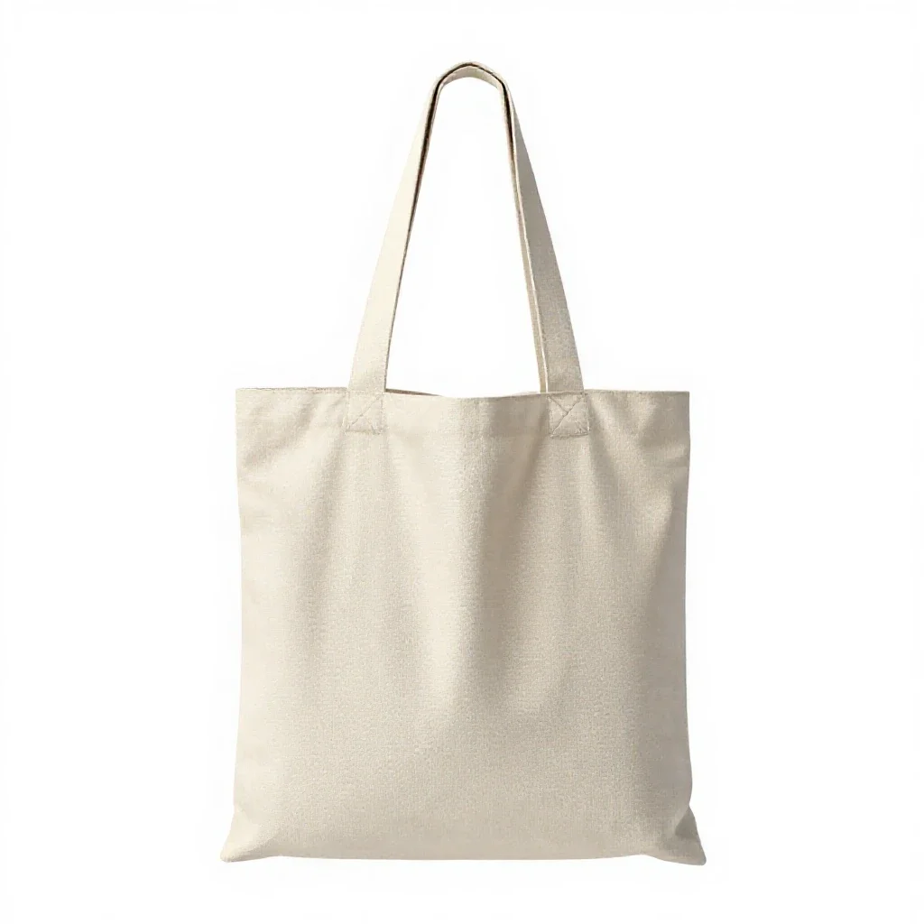 Canvas tote bag isolated on a white background