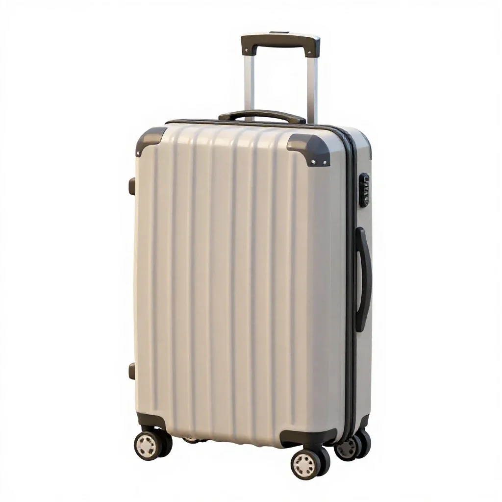 Hard-shell suitcase isolated on a white background