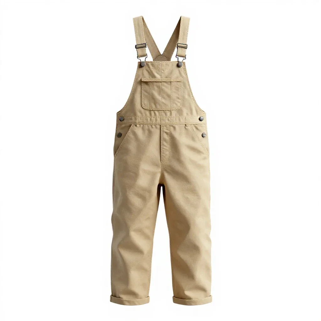 Pair of canvas overalls isolated on a white background
