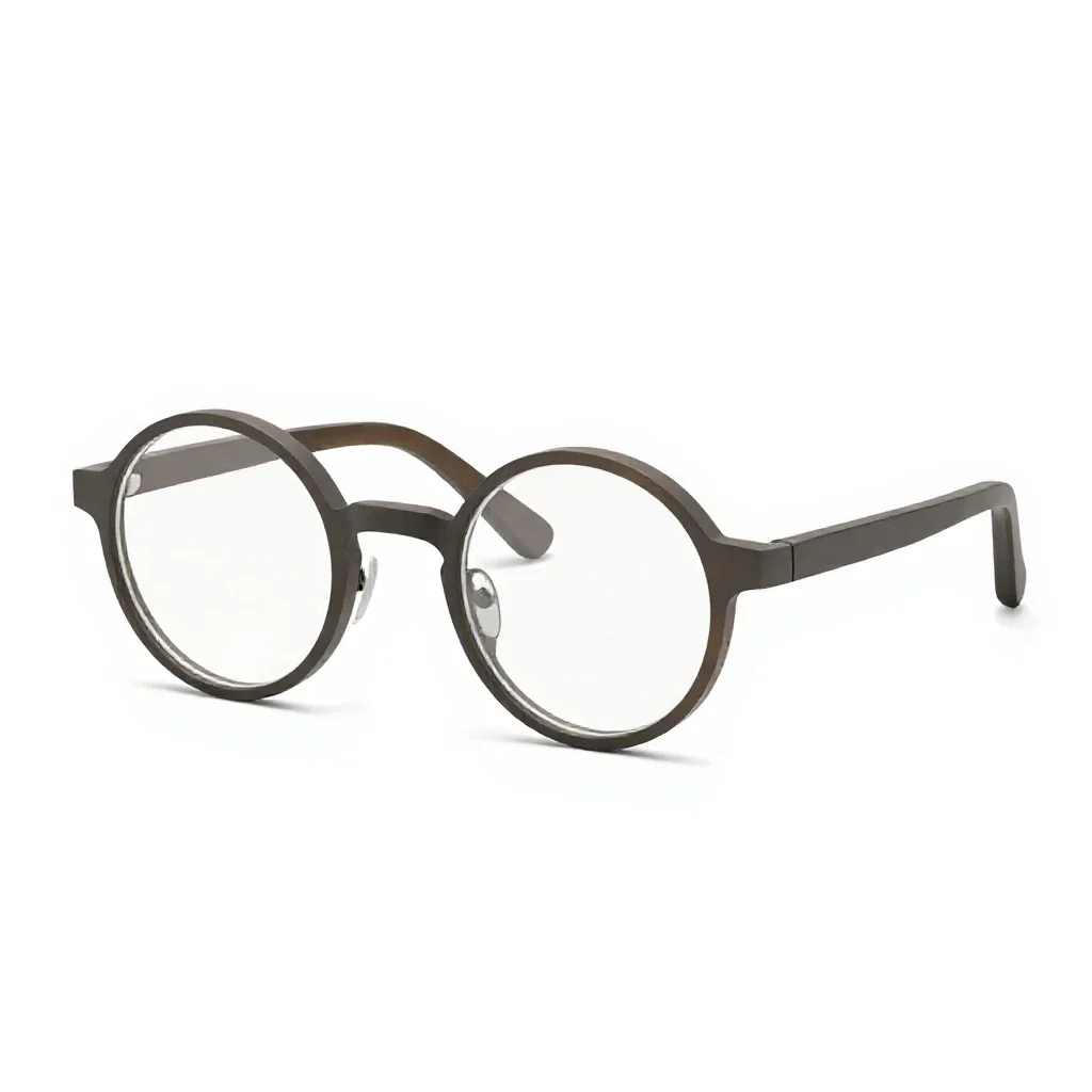 Pair of round spectacles isolated on a white background