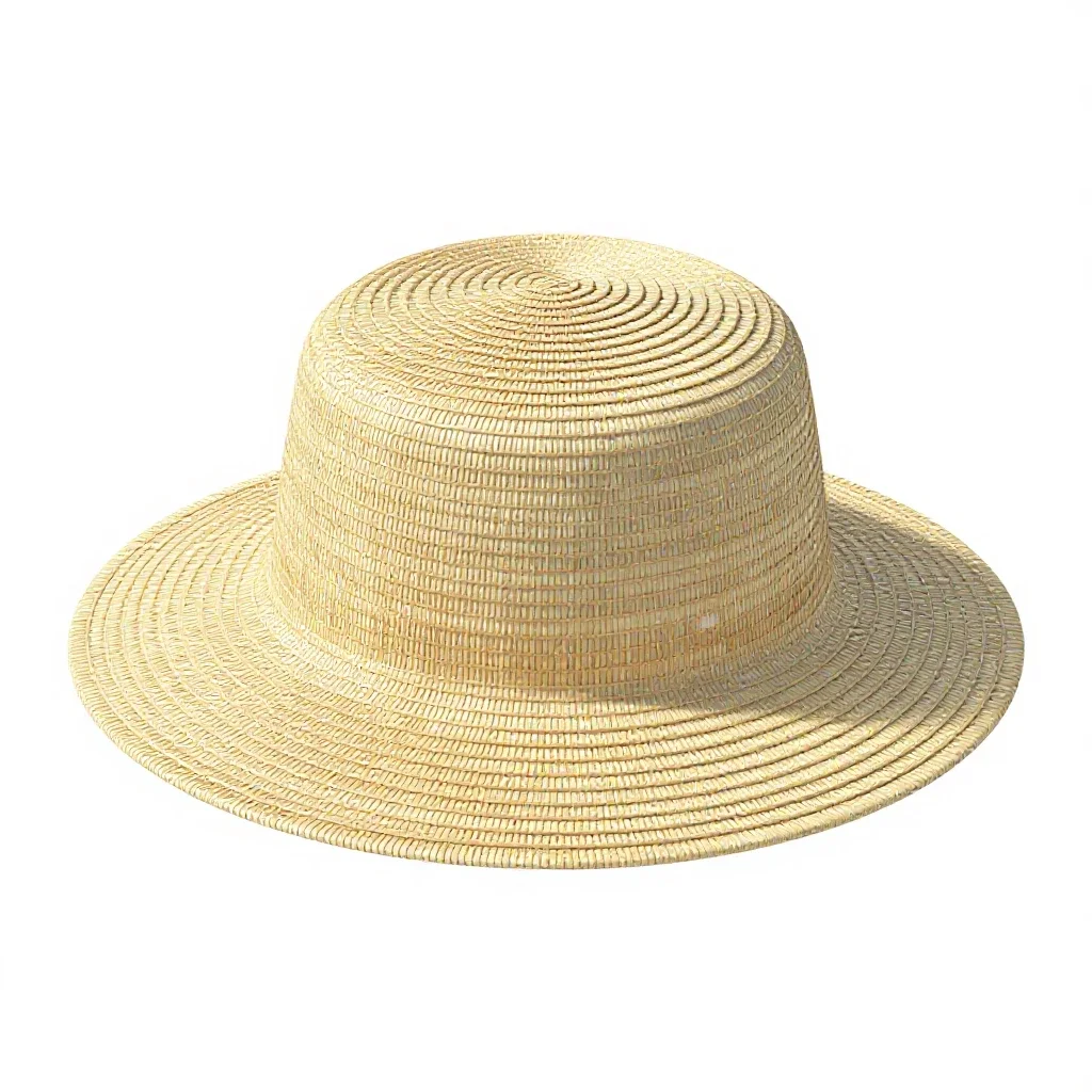 Straw sun hat isolated on a white background