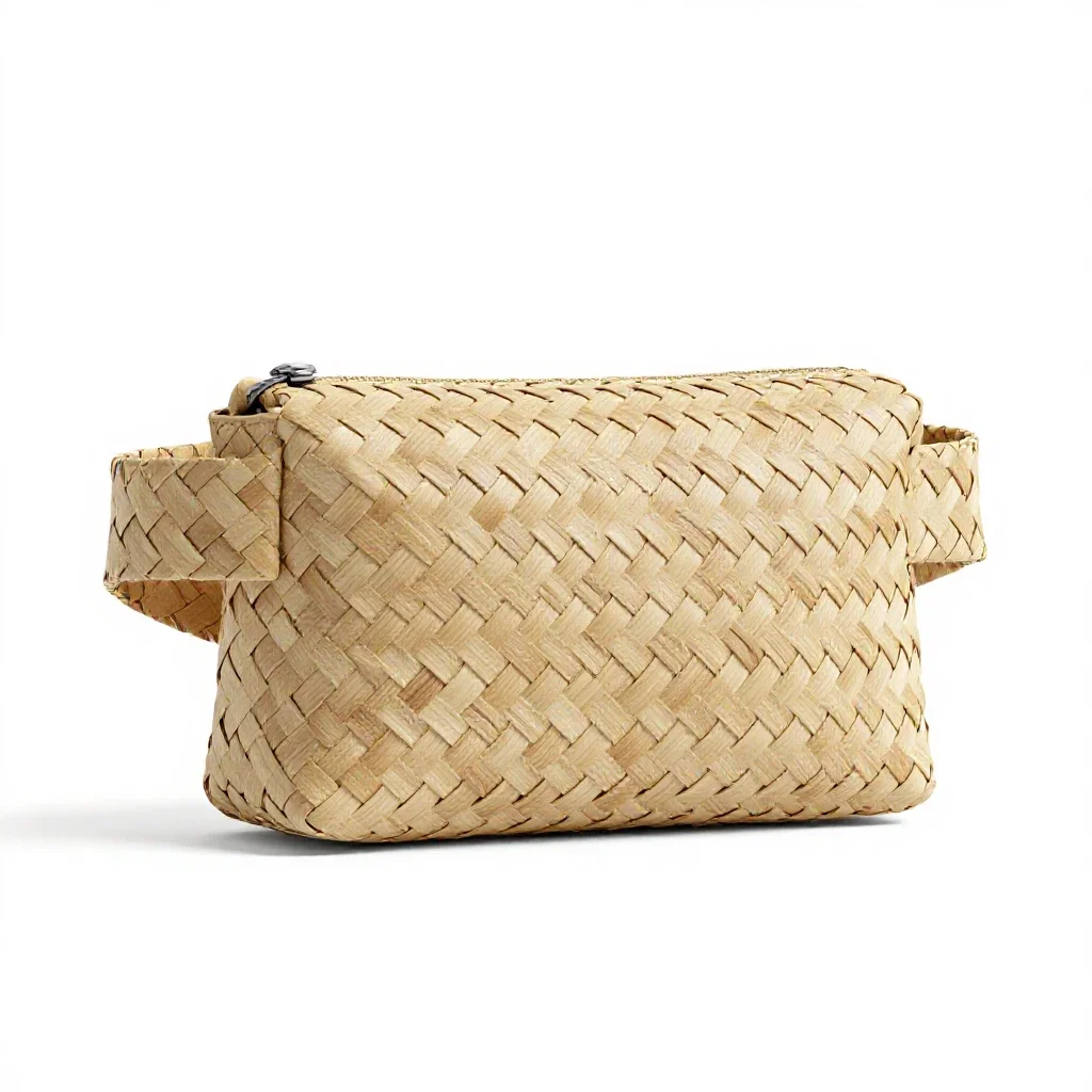 Woven belt bag isolated on a white background