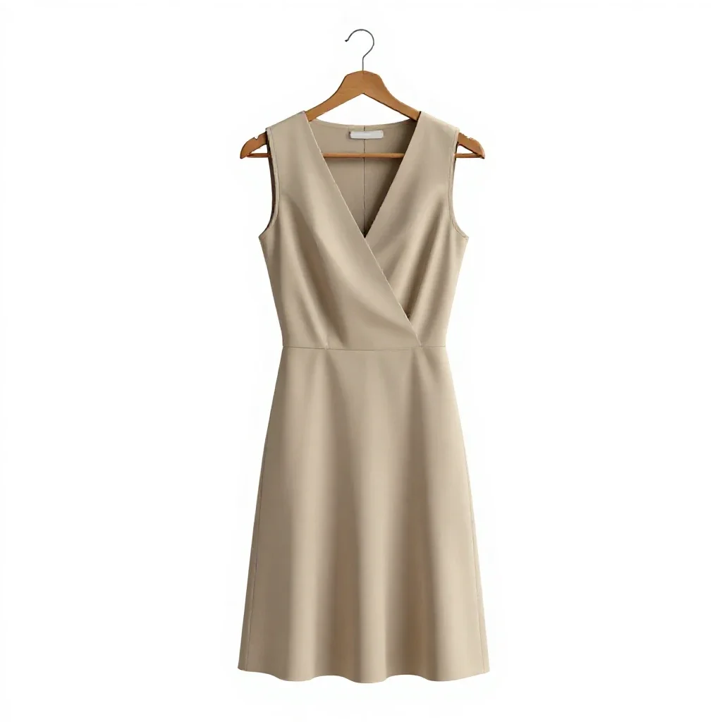 Wrap dress on a hanger isolated on a white background