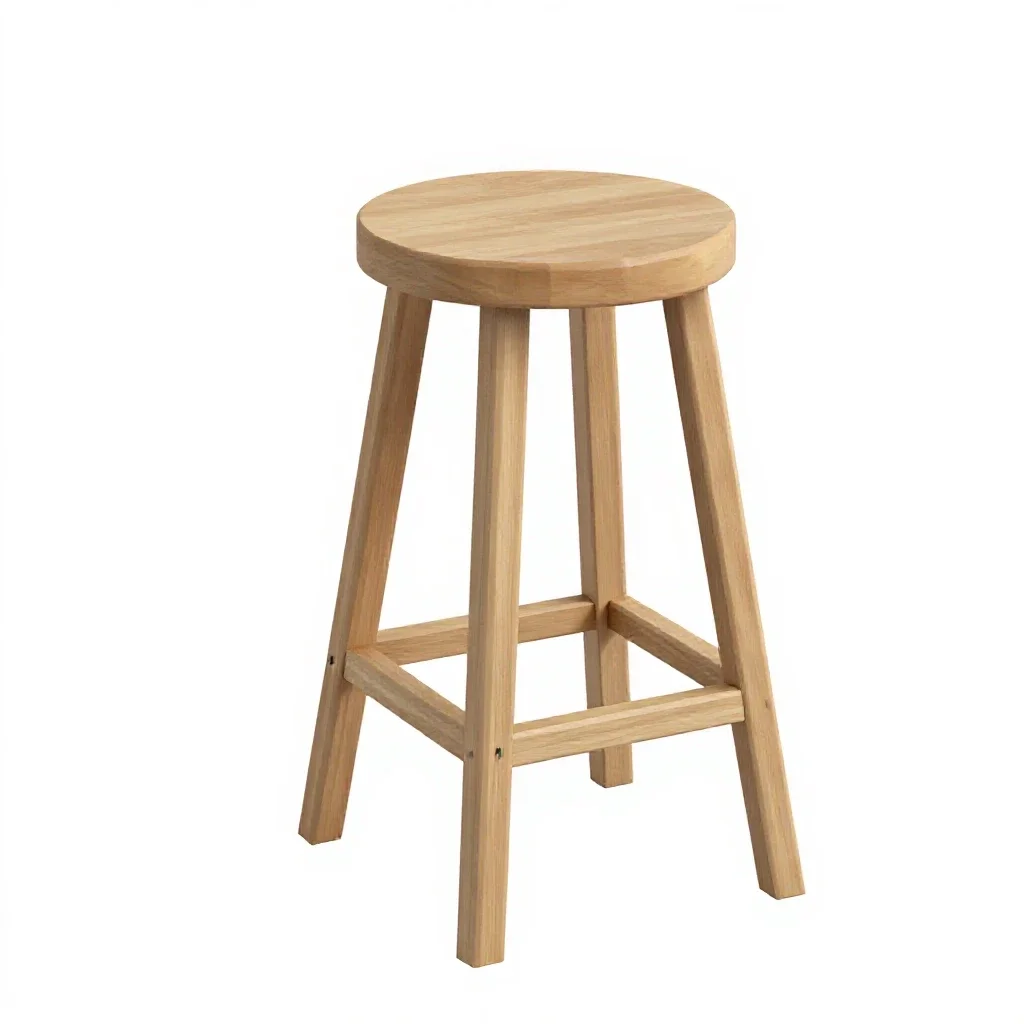 Bar stool with a footrest isolated on a white background