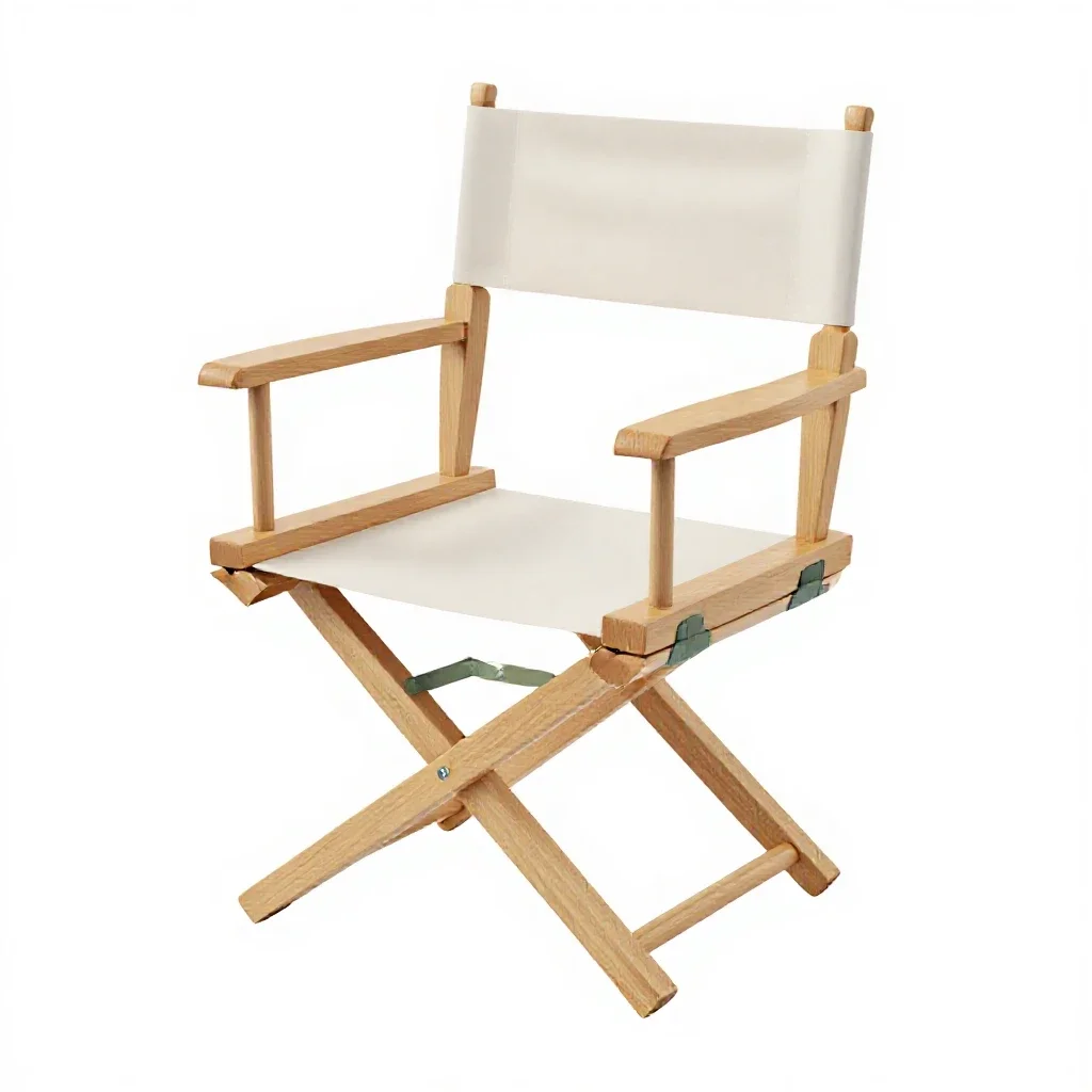 Folding director's chair isolated on a white background