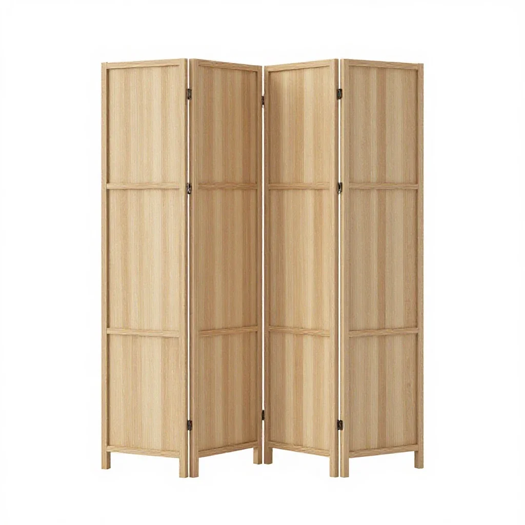 Folding screen room divider isolated on a white background