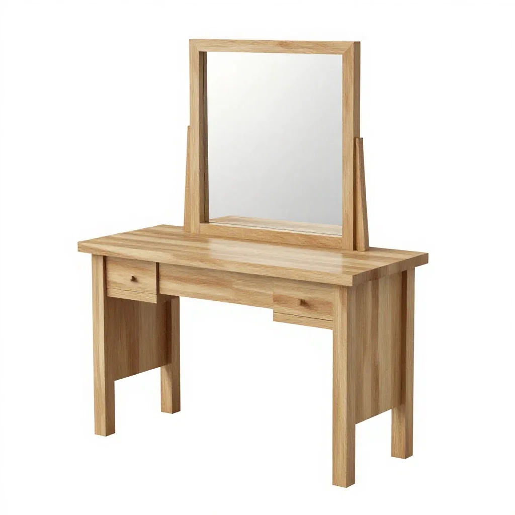 Vanity table with a mirror isolated on a white background