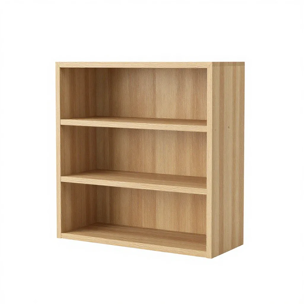 Open bookshelf isolated on a white background