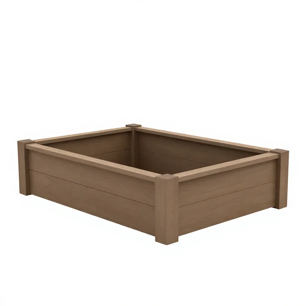 Raised garden bed isolated on a white background