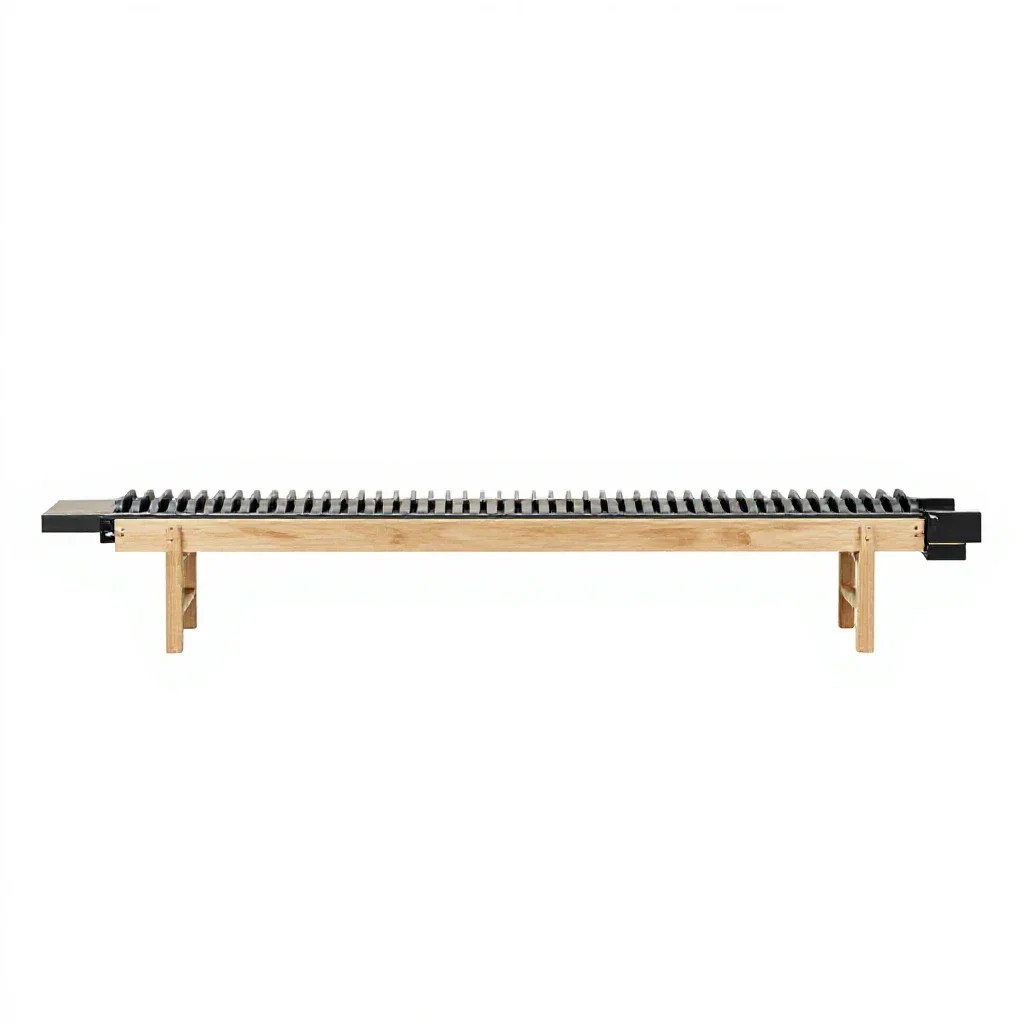 Roller conveyor section isolated on a white background