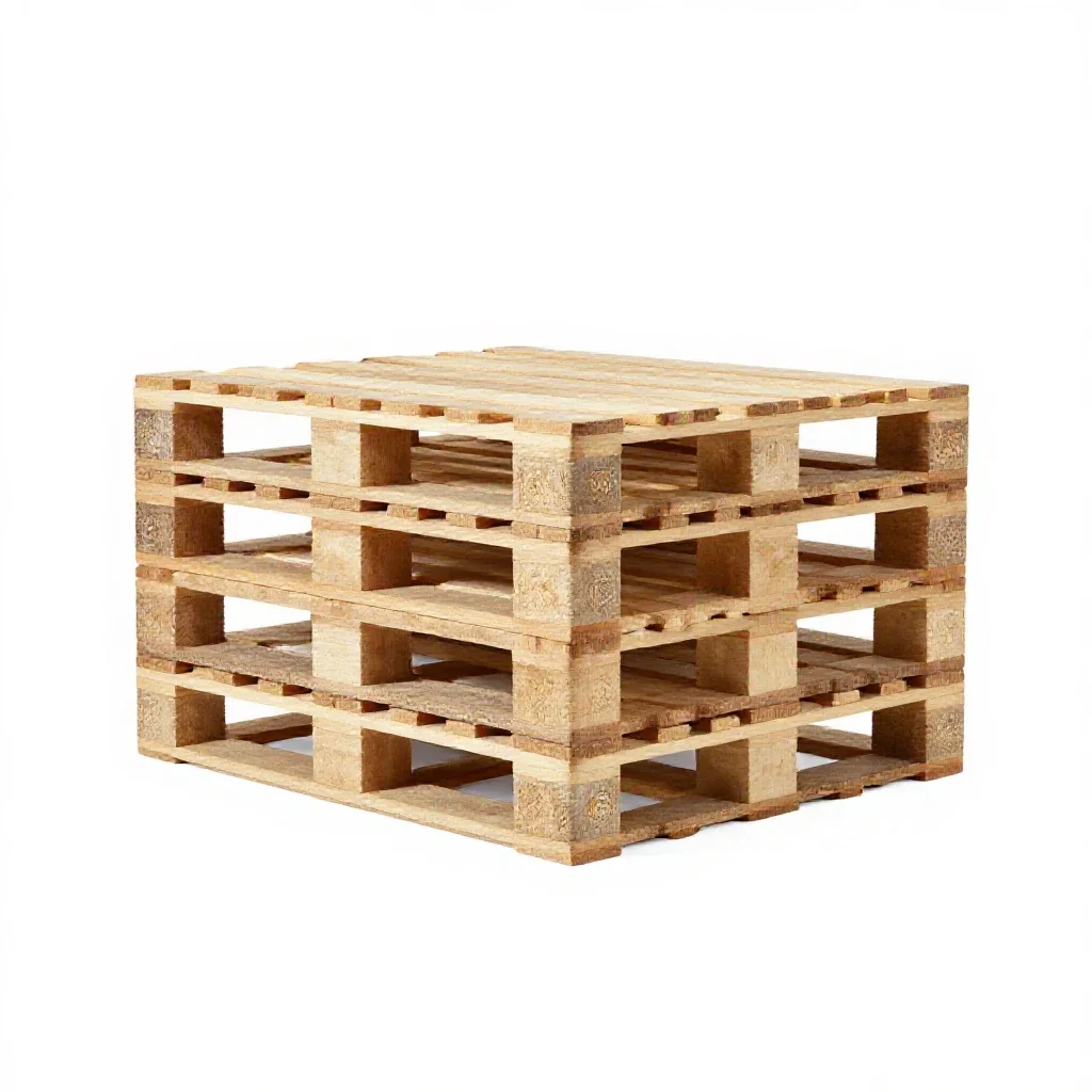 Stacked euro pallet isolated on a white background