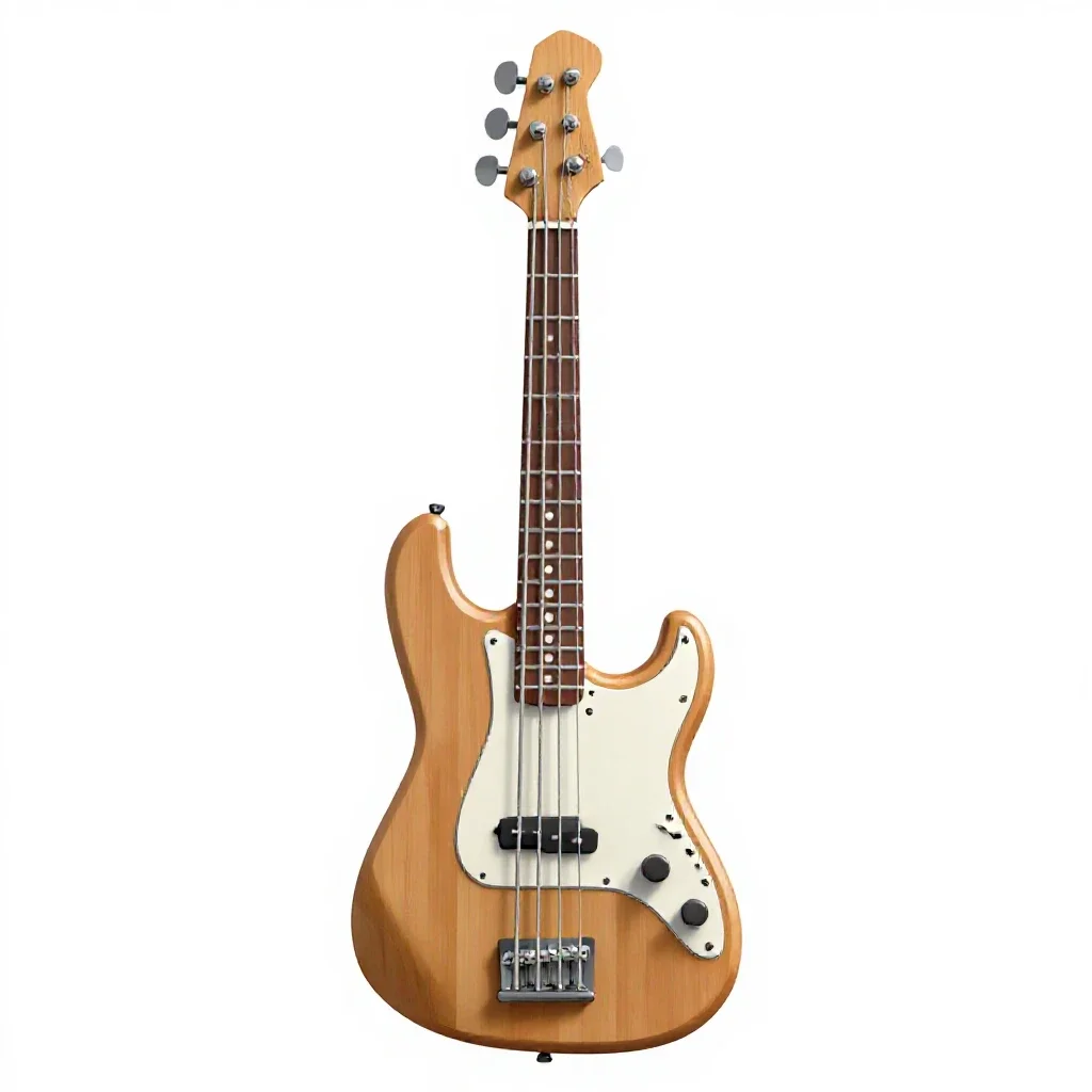 Bass guitar isolated on a white background