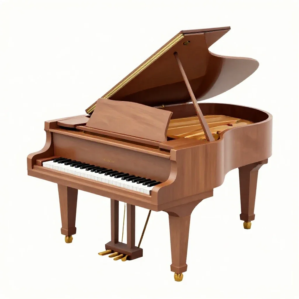 Grand piano isolated on a white background
