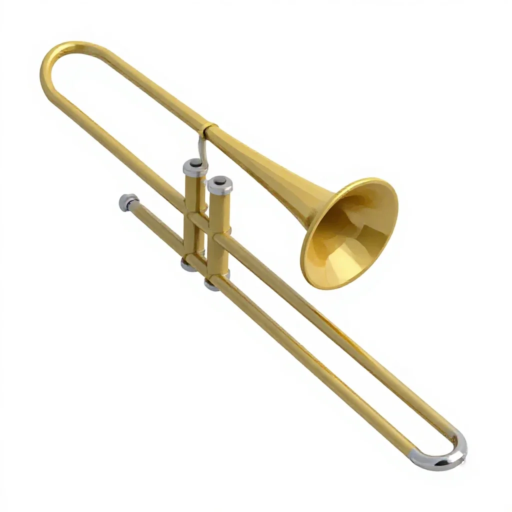 Trombone isolated on a white background