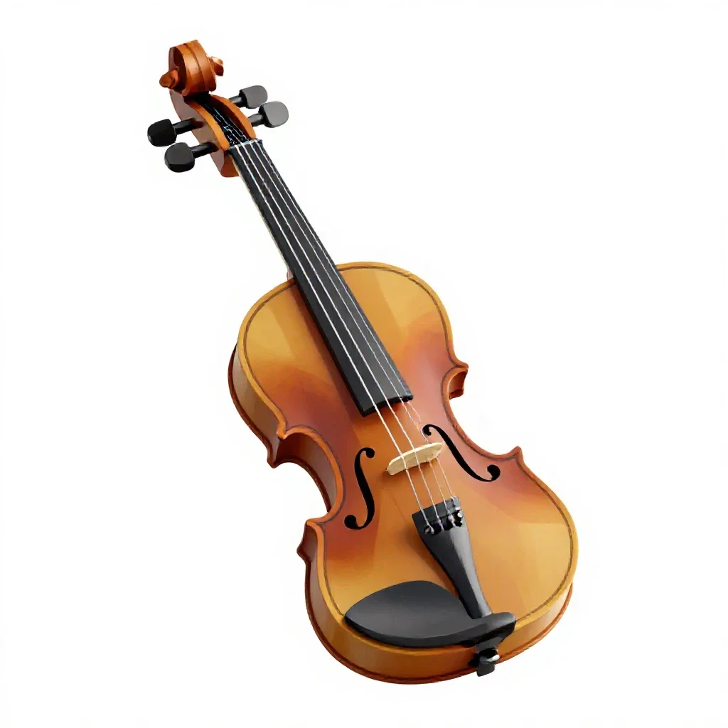 Violin with a bow isolated on a white background